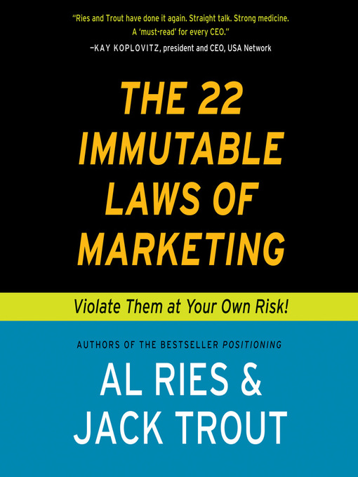Title details for The 22 Immutable Laws of Marketing by Al Ries - Wait list